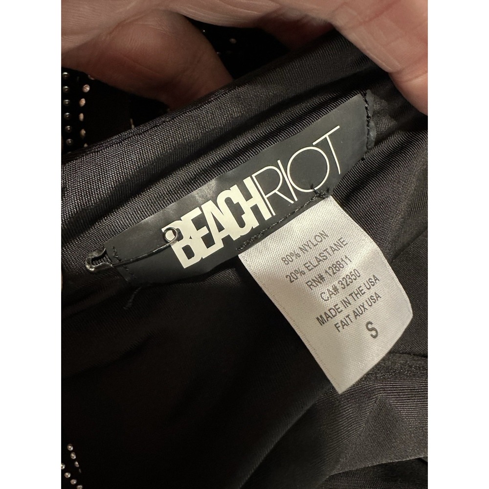 BEACH RIOT BRIDGET EMBELLISHED ONE PIECE SWIMSUIT - BLACK NWOT Size S - Picture 9 of 9